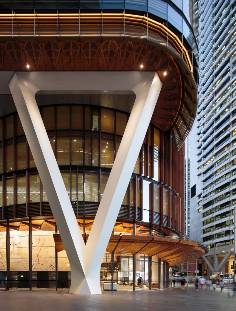 Parklex Prodema natural timber cladding panels at the FJMT's Sydney EY Centre